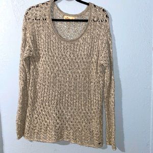 New Hollister Crochet Long Sleeve Summer Top/Cover Up Sz L